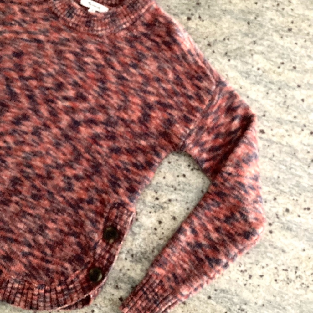 madewell space dyed birchmont side button knit crop sweater pullover jumper xs - Picture 10 of 12